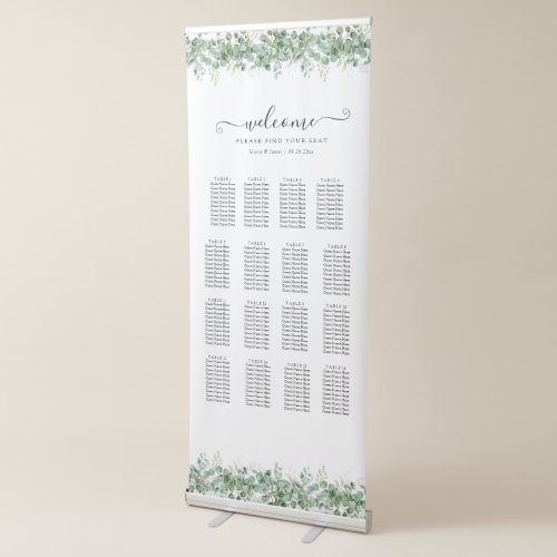 Eucalyptus Leaves Wedding Retractable Banner