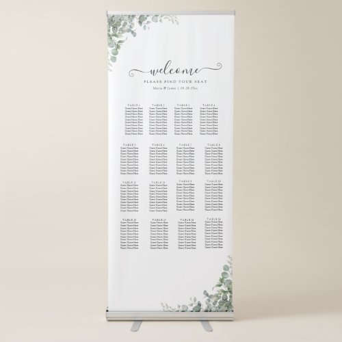 Eucalyptus Leaves Wedding Retractable Banner