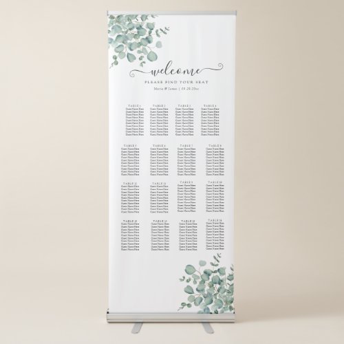 Eucalyptus Leaves Wedding Retractable Banner