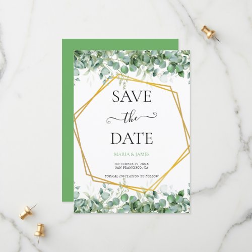 Eucalyptus Leaves Wedding Save The Date