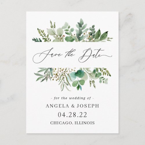 Eucalyptus Leaves Wedding Save the Date Postcard - Eucalyptus Leaves Wedding Save the Date Postcard .
(1) For further customization, please click the "Customize further" link and use our design tool to modify this template. 
(2) If you need help or matching items, please contact me.