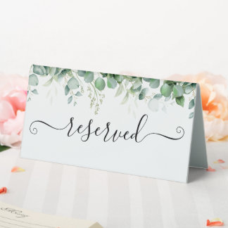 Eucalyptus Leaves Wedding Table Tent