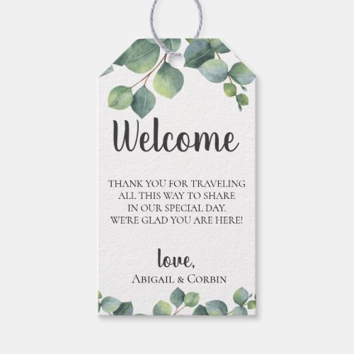 Eucalyptus Leaves Wedding Welcome Bag Gift Tags