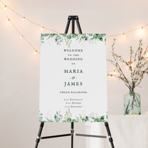 Eucalyptus Leaves Wedding welcome poster 