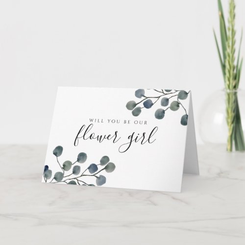 Eucalyptus Leaves Will You Be Our Flower Girl Card