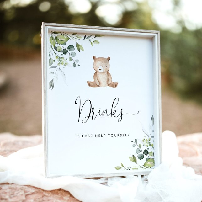 Eucalyptus little bear Drinks help yourself Poster (Creator Uploaded)