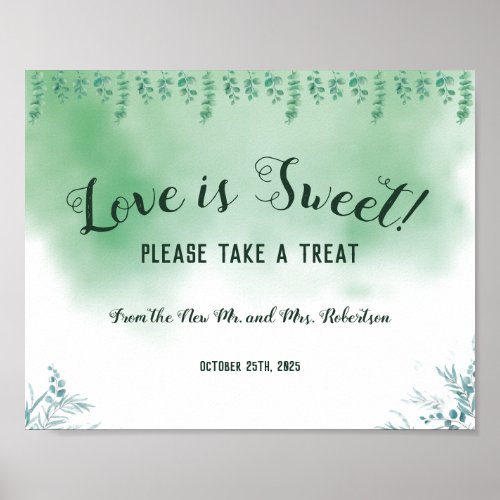 Eucalyptus Love is Sweet Bridal Shower Wedding   Poster