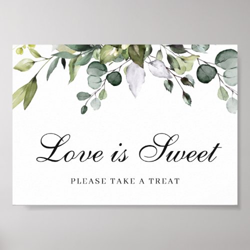 Eucalyptus Love Is Sweet Favors Poster Sign