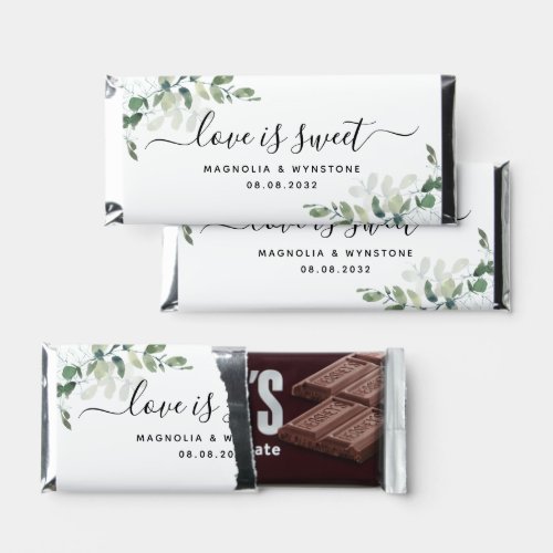 Eucalyptus Love is Sweet Wedding  Hershey Bar Favors