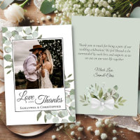 Eucalyptus Love & Thanks Photo & Note Wedding
