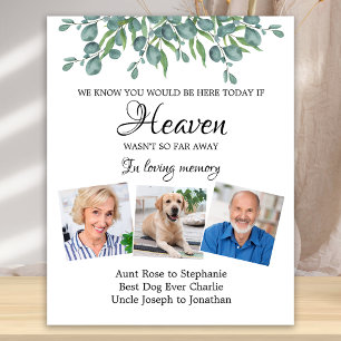 Eucalyptus Loving Memory 3 Photo Memorial Wedding Foam Board