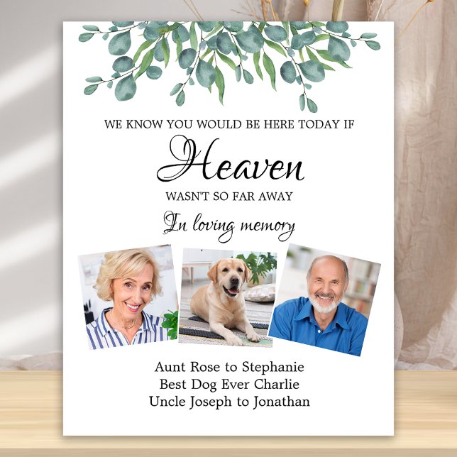 Eucalyptus Loving Memory 3 Photo Memorial Wedding Foam Board (Creator Uploaded)