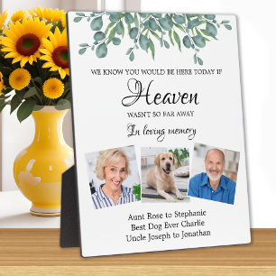 Eucalyptus Loving Memory 3 Photo Memorial Wedding Plaque