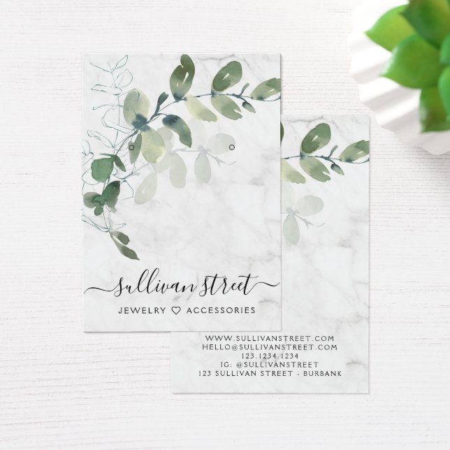 Eucalyptus Marble Earrings Jewelry Display Card (Desk)