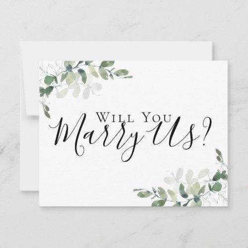 Eucalyptus Marry Us Will You Be Our Officiant Invi Invitation