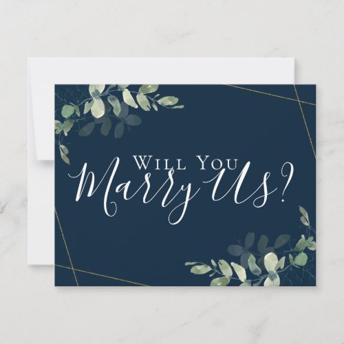 Eucalyptus Marry Us Will You Be Our Officiant Invitation