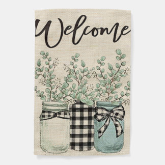  Eucalyptus Mason Jar Spring House Flag 28x40 Inch