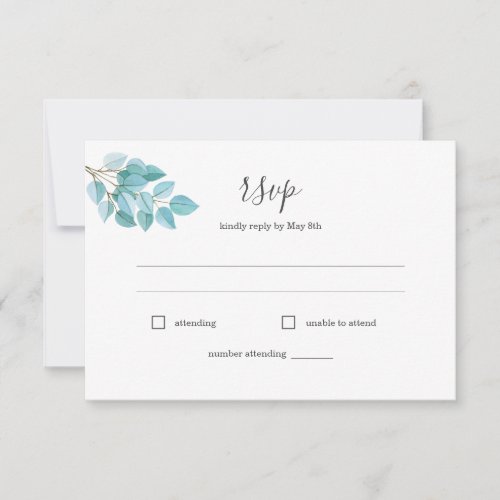 Eucalyptus meal choice song request RSVP card
