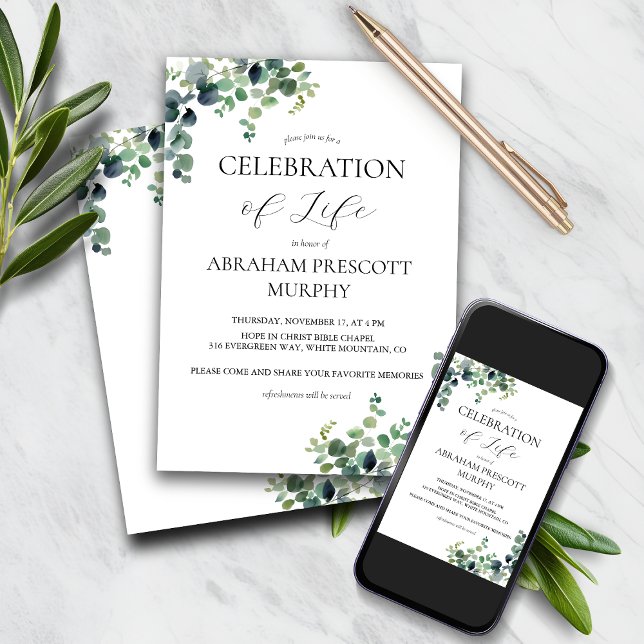 Eucalyptus Memorial Invitation (Creator Uploaded)