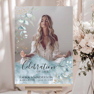 Eucalyptus - Memorial Photo Funeral welcome sign