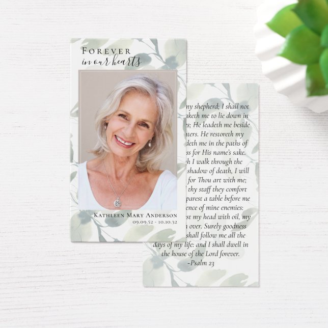 Eucalyptus Memorial Prayer Card (Desk)