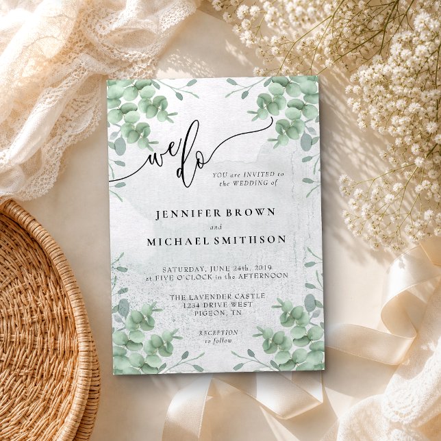 Eucalyptus Micro Wedding Invitation (Creator Uploaded)