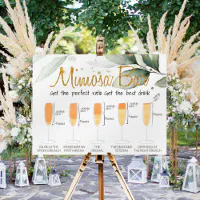 Mimosa Bar Sign Pampas Grass Bridal Shower Sign Mimosa Bar Boho