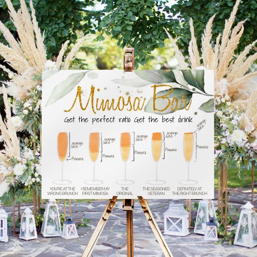 Eucalyptus Mimosa Bar Bridal brunch Sign