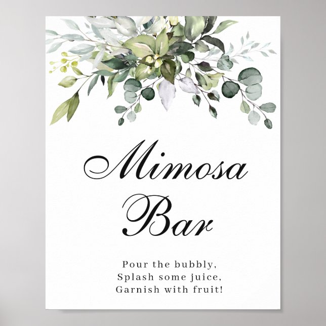 Eucalyptus Mimosa Bar Poster Sign (Front)