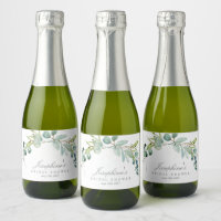 Eucalyptus Mini Sparkling Wine Bottle Labels