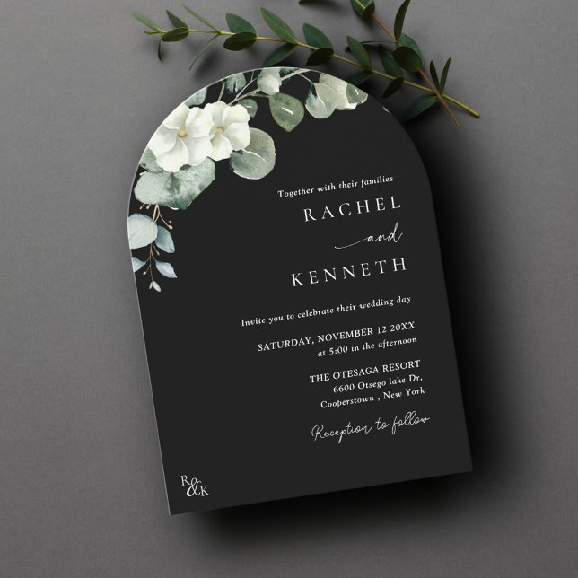 Eucalyptus Minimalist Greenery Arch Wedding Invitation (Creator Uploaded)