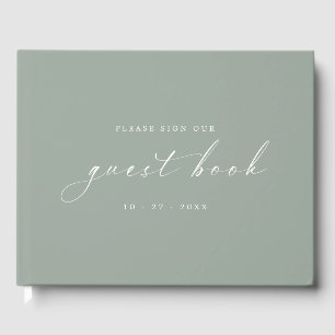 Eucalyptus Minimalist Guestbook for Weddings