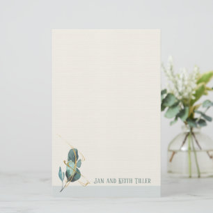 Eucalyptus Minimalist Personalized Stationery