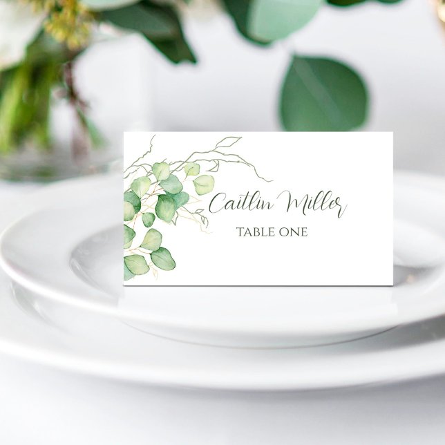 Eucalyptus Minimalist Wedding Place Card (Creator Uploaded)