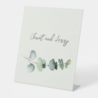 Eucalyptus Minimalist Wedding Stand-Up Sign