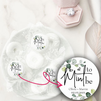 Eucalyptus Mint to be Script wedding Bridal Favors