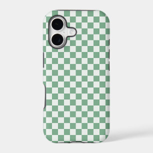 Eucalyptus mist checkerboard pattern iPhone 17 case