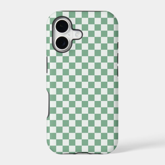 Eucalyptus mist checkerboard pattern iphone case (Back)