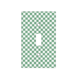 Eucalyptus mist checkerboard pattern light switch cover
