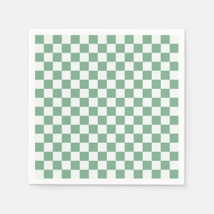 Eucalyptus mist checkerboard pattern napkins