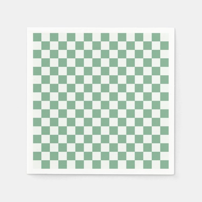 Eucalyptus mist checkerboard pattern napkins (Front)