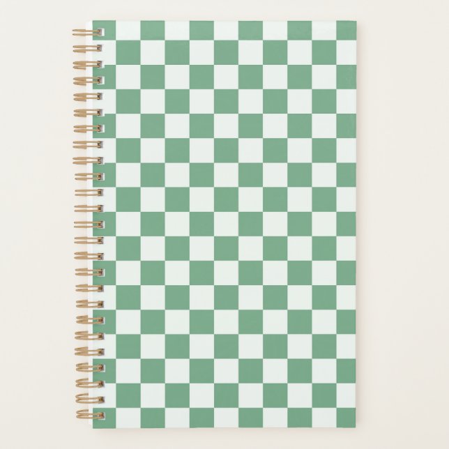 Eucalyptus mist checkerboard pattern planner (Front)