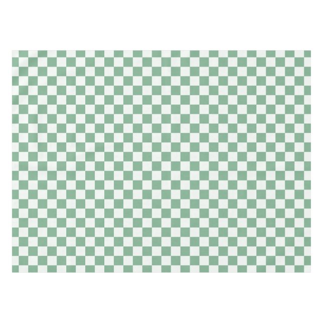Eucalyptus mist checkerboard pattern tablecloth (Front (Horizontal))
