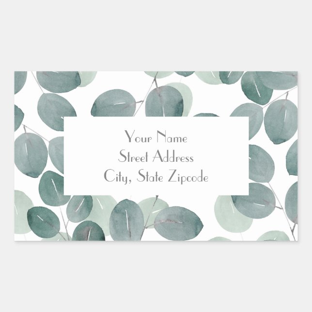Eucalyptus Modern 2 Rectangular Sticker (Front)