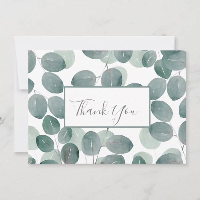Eucalyptus Modern 2   Thank You Card (Front)