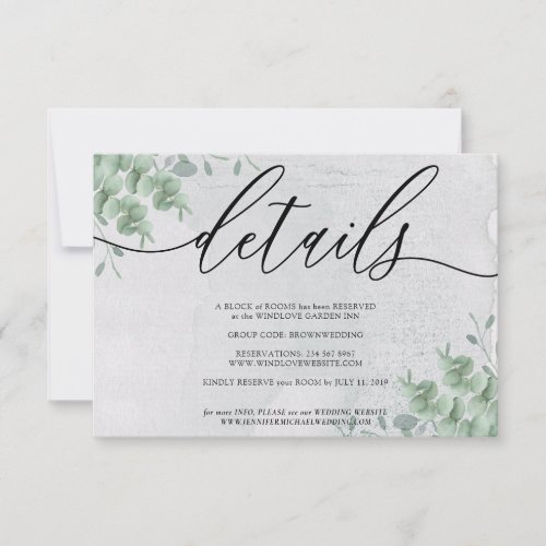Eucalyptus Modern Add Your Own Photo Details RSVP Card