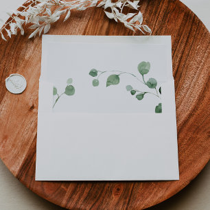 Eucalyptus Modern Calligraphy Self-Addressed RSVP Envelope