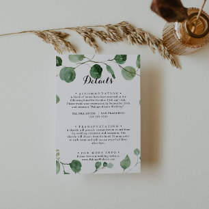 Eucalyptus Modern Calligraphy Wedding Details  Enclosure Card