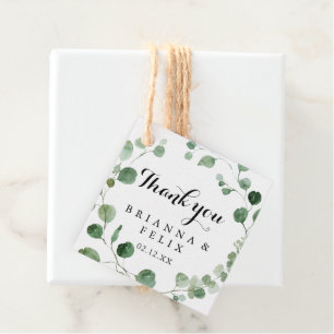 Eucalyptus Modern Calligraphy Wedding Favor Tags