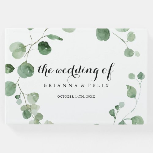 Eucalyptus Modern Calligraphy Wedding  Guest Book